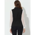 thumbnail image 4 of Chaleco sin mangas con cinturón y cuello chal Allegra K para mujer Negro XL, 4 of 5