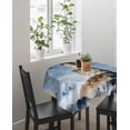 thumbnail image 3 of Coastal Lighthouse Rectangle/Square/Round Waterproof Tablecloths 52x52 inch Watercolor Ocean Nautical Navy Blue Polyester Table Cloth Table Cover Tabletop for Wedding Party Dinner, 3 of 6