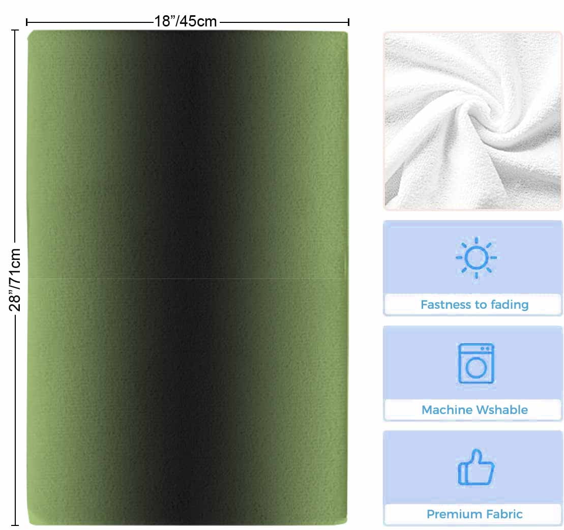 Dark Sea Green Black Ombre Kitchen Towels Set of 2, Modern Gradient Abstract Art Soft Microfiber Dish Towels, Absorbent Quick-Dry Washable Dishcloths for Kitchen Cleaning, Drying Dishes, 18x28 Inches