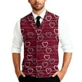 thumbnail image 2 of Valentines Day Men's Sweater Vest Heart Pattern V-Neck Button Sleeveless Cardigan Vest Sweater, 2 of 7