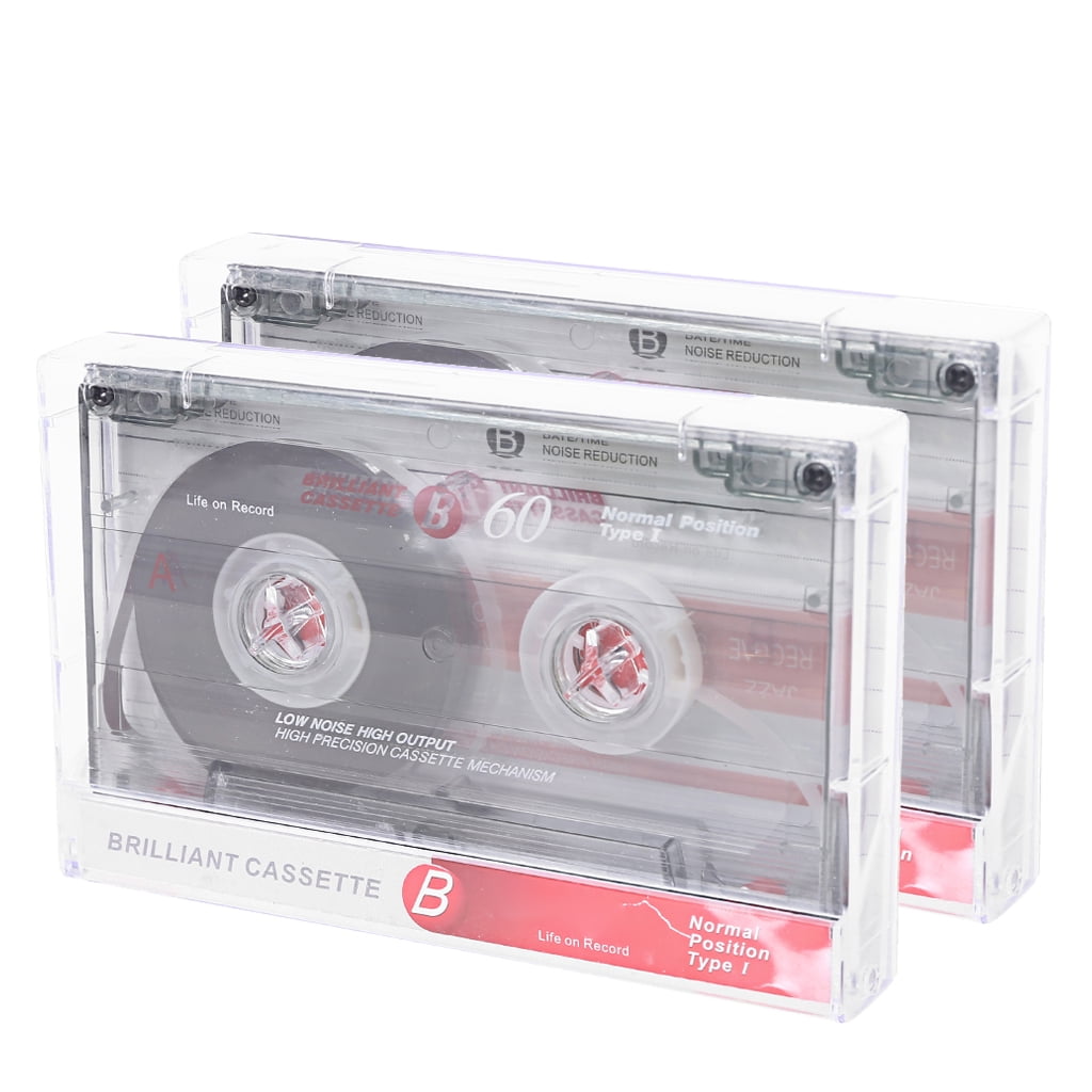 2Pcs Standard Cassette Blank Tape Player Empty 60 Minutes Magnetic