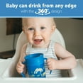 thumbnail image 3 of Dr. Brown's Milestones Cheers 360 Cup Spoutless Transition Cup with Handles for Easy Grip and Leak-Free Learning, Blue Safari, 7 oz/200 mL, 6m+, 3 of 8