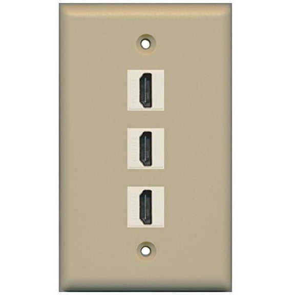 RiteAV - 3 Port HDMI Wall Plate - Ivory