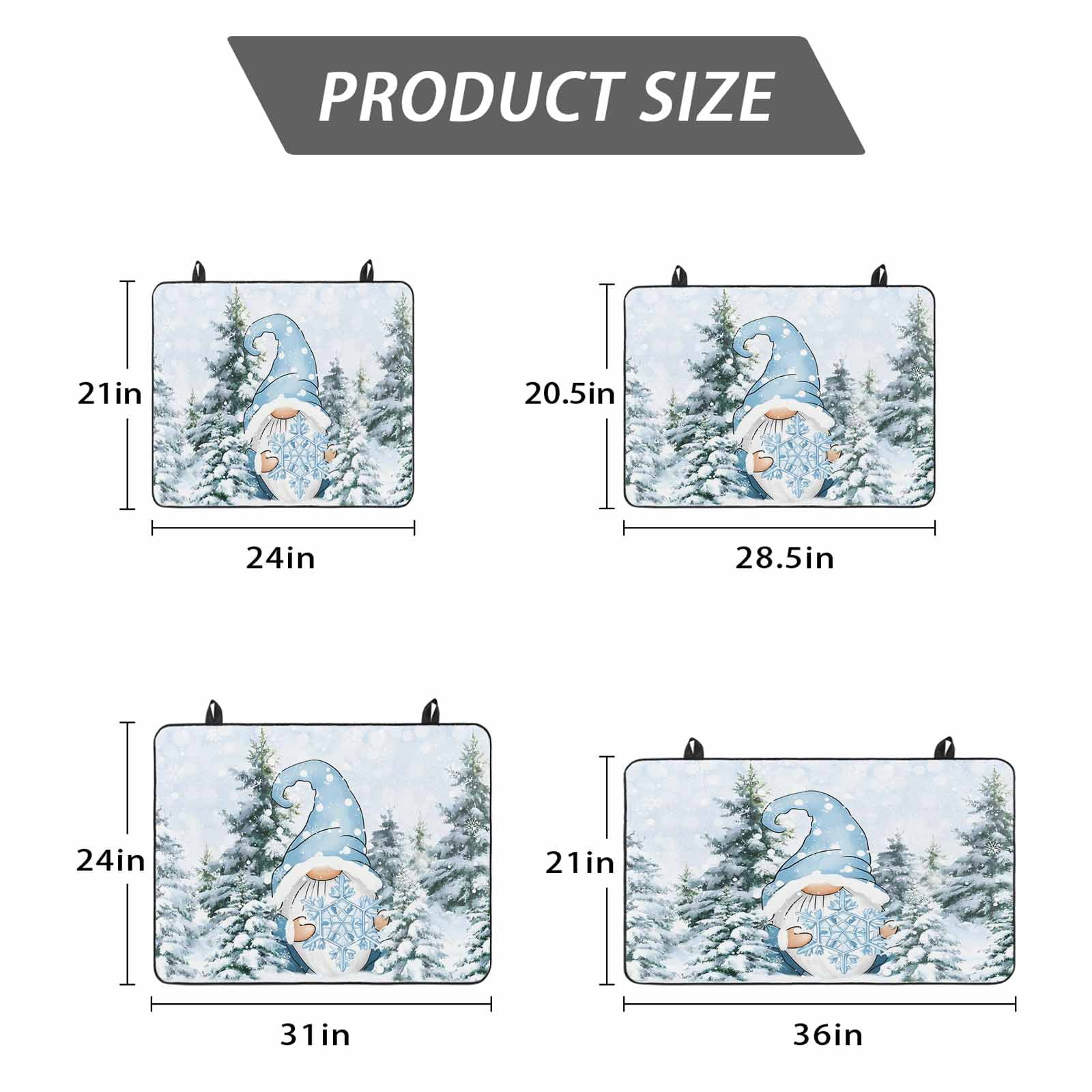 Blue Gnomes Christmas Stove Top Cover for Electric Stove, Heat-proof & Non Slip Glass Top Stove Cover Protector, Xmas Tree Snowflake Winter Kitchen Flat Cooktop Rubber Mat 24x21 Inches