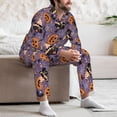 thumbnail image 7 of Daiia Vintage Halloween Black Cat for Men's Long-Sleeved Pajama Set – Soft & Comfortable Sleepwear Button-Up Pajamas Cozy Lounge Wear-X-Large, 7 of 7