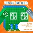 thumbnail image 4 of Strictly Briks Toy Building Block - Classic Baseplates 10" x 10" Brik Tower for Ages 3 Years and Up, 6 Baseplates & 50 Stackers in Blue Green & Gray, 56 Pc, 4 of 7