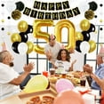 thumbnail image 2 of KatchOn, Happy 50th Birthday Decoration Set - Pack of 48 | Gold 50 Balloon Number 40 Inch | Black and Gold Happy Birthday Banner | 50th Birthday Decorations, 2 of 5