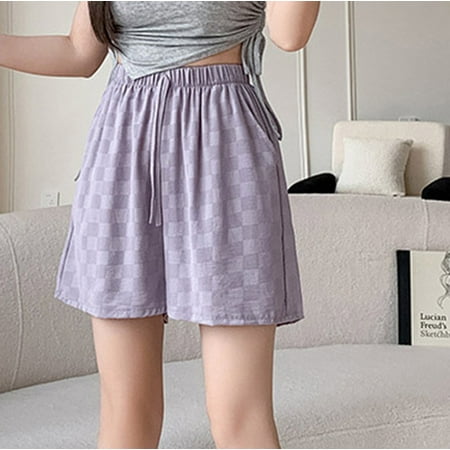 

Owordtank Womens Wide Leg Pajamas Shorts Casual High Waist Loose Sleepwear Comfy Shorts