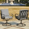 thumbnail image 6 of MELLCOM Patio Swivel Chair Set of 2, Heavy Duty Outdoor Dining Chairs with Thickened Cushions, Metal Patio Chairs Gentle Rocker for Outside, Garden Lawn & Porch, Backyard, Grey, 6 of 8