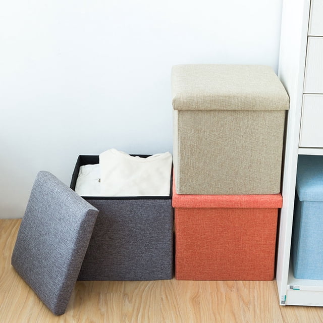 ADDHAT 1Ud Taburete Práctico Plegable Con Cubierta Y Para Guardar