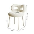 thumbnail image 5 of AQSQ Vanity Stool with Bowknot Backrest Living Room Women Girls Bedroom Makeup Chair Adjustable Foot Pads Armless Dressing Chair Side Table Seat, 5 of 7