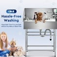 thumbnail image 2 of CO-Z Dog Washing Station with Massage Brush 34" Stainless Steel Pet Shower & Bath Tub, 2 of 9