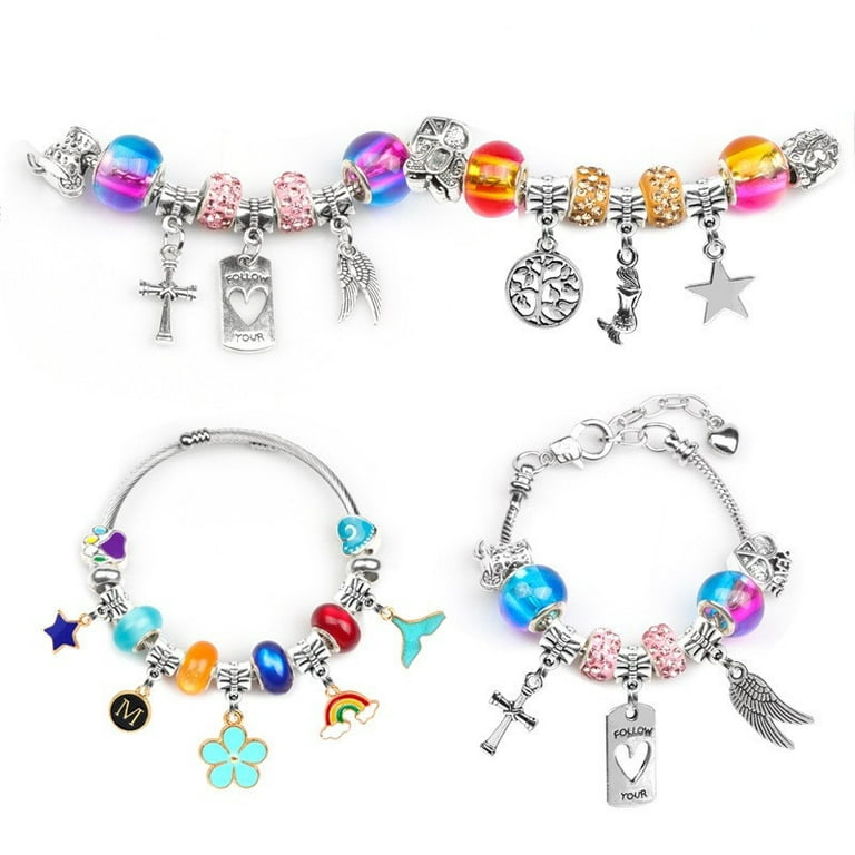 set Charm Bracelet Making Kit Jewelry Beads Unicorn Gift for Girls Teen Age  8-12 791523994074