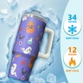 thumbnail image 4 of Halloween Tumbler, Gothic Skull Cup 30oz with Handle and Straw, Spooky Gift Travel Coffee Insulated Mug, 4 of 5
