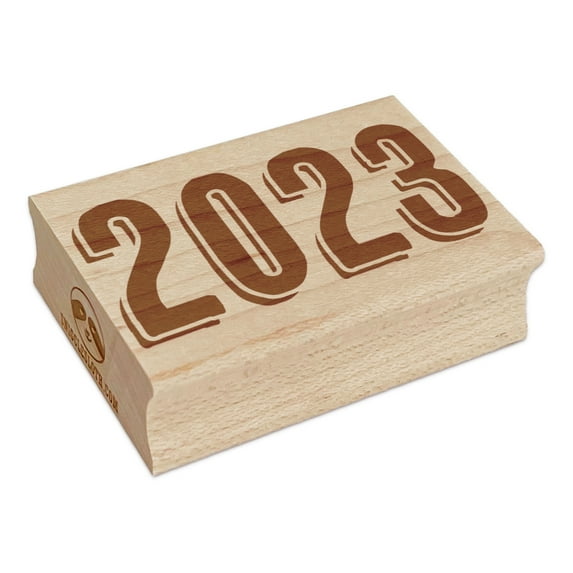 2023 Graduation Graduate Drop Shadow Rectangle Rubber Stamp Stamping Scrapbooking Crafting - Large 2.5in