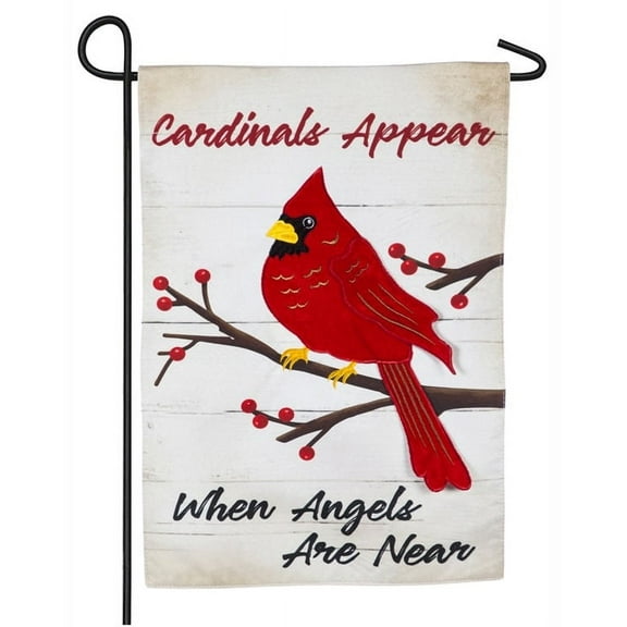 Evergreen 18 in. x 12.5 in. When Angels Are Near Garden Linen Flag