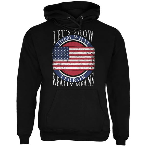 Show Them What Terror Means Black Adult Hoodie - Large