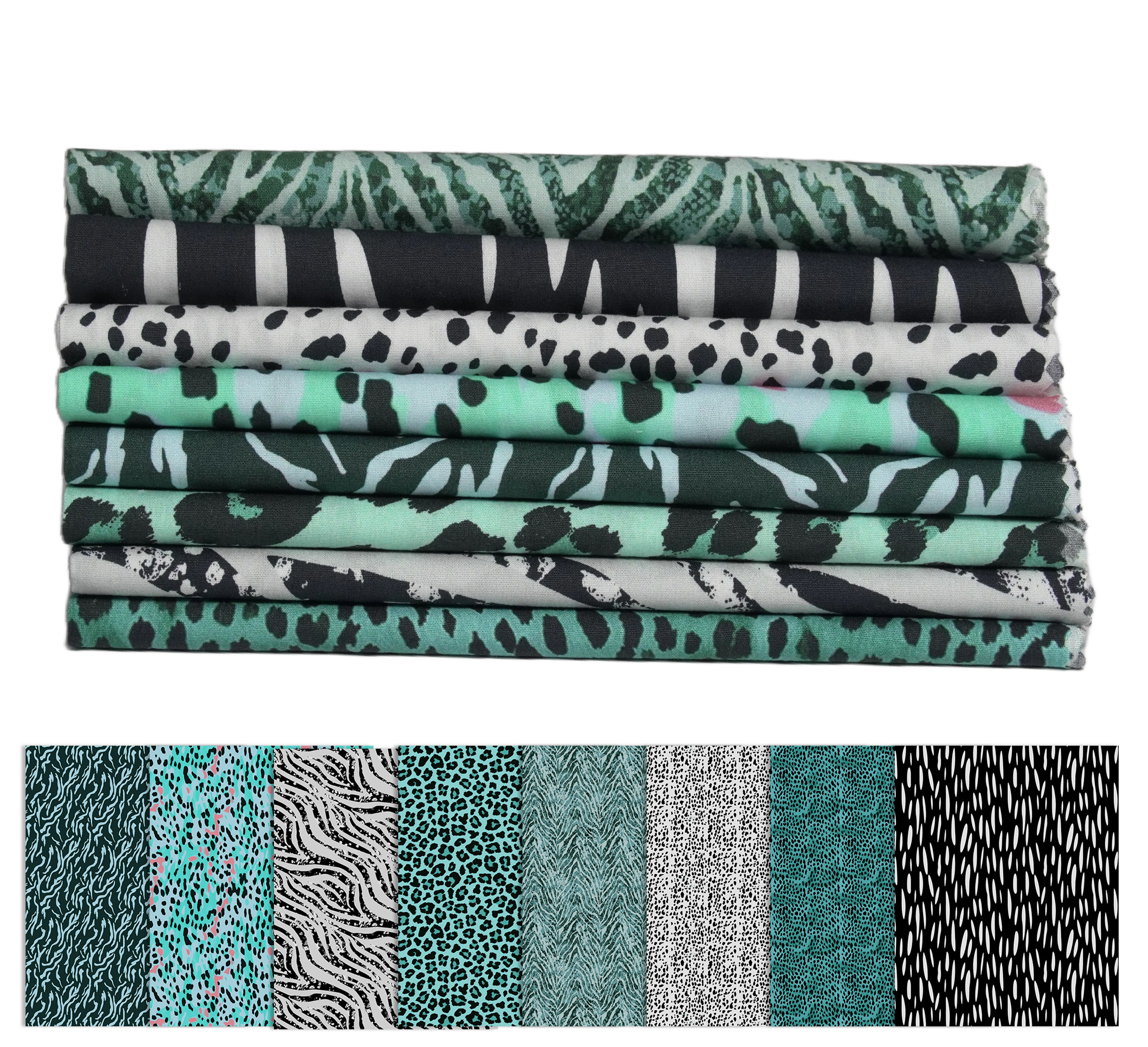 Soimoi 8 Pc Fat Quarter Bundle- Animal Skin Print 18"x 22" DIY Patchwork- 100% Cotton Pre-Cut Quilting Fabric