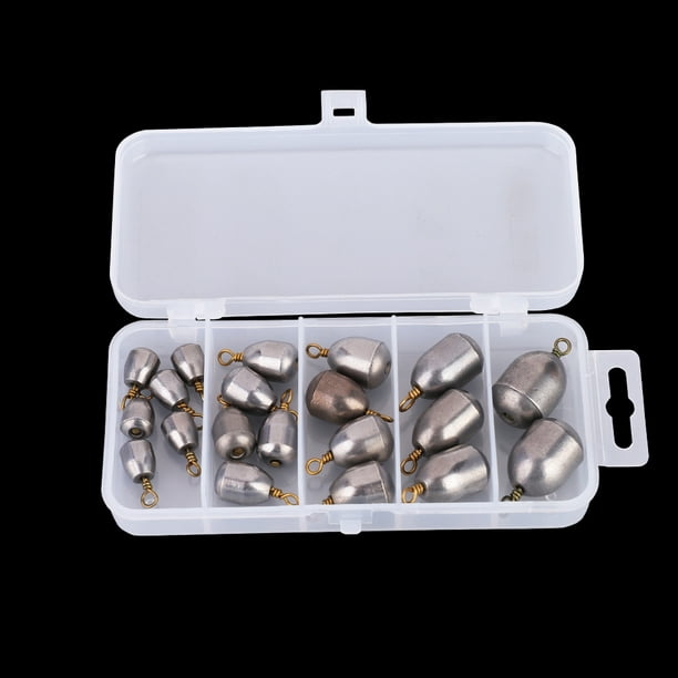 HURRISE 20pcs Outdoor Fishing Sinkers Weight Set Angler Tackle Accessory,Fishing  Weights, Fishing Iron Weights 