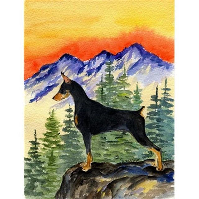 Doberman Canvas Flag - House Size, 28 x 40 in.