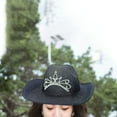 thumbnail image 3 of 2 sombreros de vaquero a la moda, gorra de estilo occidental, ropa de disfraz, tiara decorativa parpadeante para fiesta negro y rosa Sunnimix Sombrero de vaquero, 3 of 4