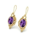 thumbnail image 1 of 7X5 MM Ovale Améthyste 925 Argent Vermeil Filigrane Boucles d'Oreilles de Mariage Femmes, 1 of 1