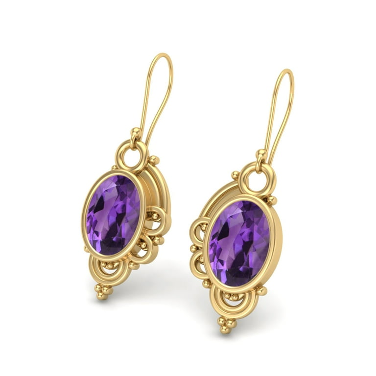 2024 Amethyst & Tourmaline 14K Gold Vermeil Over Sterling Silver Earring