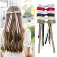 thumbnail image 2 of PCS Pinzas para el cabello con lazo con cola larga,Lazos para el cabello con cinta para mujeres y niñas,Accesorios para el cabello estéticos lindos (Estilo A), 2 of 4
