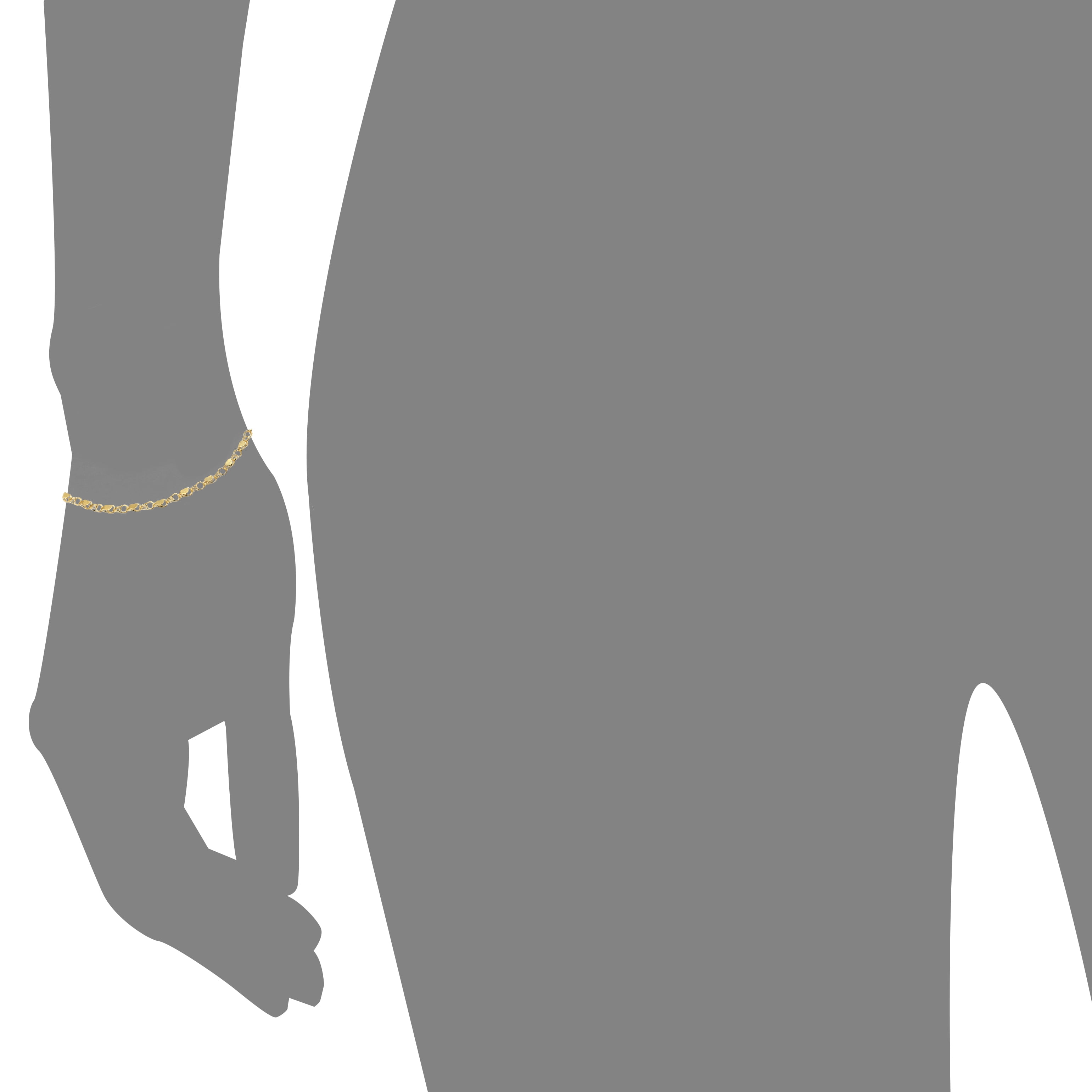 10k Fine Gold Heart Bracelet and Anklet for Women and Girls, (0.14")