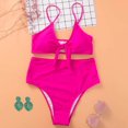 thumbnail image 6 of adviicd Womens High Waisted Bikini Set Tie Knot High Rise Two Piece Swimsuits Bathing Suits (Hot Pink,S), 6 of 7