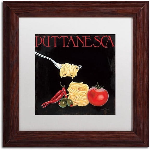 Trademark Fine Art "Italian Cuisine I" Canvas Art by Marco Fabiano White Mat, Wood Frame