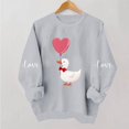 thumbnail image 3 of FAWUUDO Womens Valentines Day Sweatshirt Heart Print Crewneck Long Sleeve Pullover Casual Comfortable Romantic Gift for Her Gray XL, 3 of 7