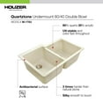 thumbnail image 4 of Houzer Quartztone 33 in Sand Granite Composite Undermount 60/40 Double Bowl Kitchen Sink - M-175U SAND, 4 of 6