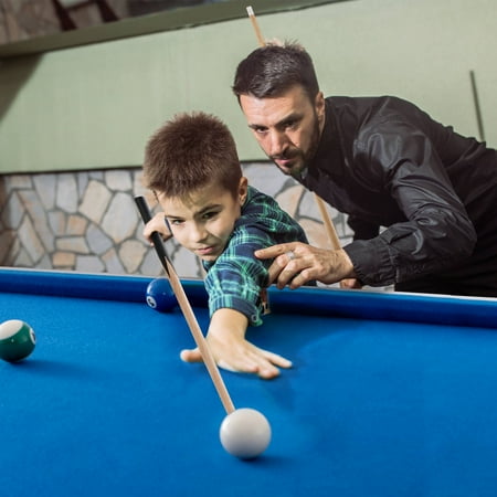 Costway 47'' Folding Billiard Table Pool Game Table for Kids w/ Cues & Chalk & Brush Blue - Blue