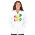 thumbnail image 3 of Weird Proud LGBTQ Pride Funny Cool Unisex Fleece Graphic Zip Up Hoodie Brisco Brands 4X, 3 of 5