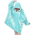 thumbnail image 2 of Oversized Wearable Blanket Hoodie Gifts for Mom Women Men, Super Soft Sherpa Fleece Hooded Blankets Sweatshirt for Adult Teens - Aqua, 2 of 8