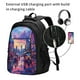 thumbnail image 2 of Easygdp Taxi Colorful Town Mochila para Laptop de Viaje con Puerto USB, Mochila para Laptop con Puerto de Carga USB para Mujeres y Hombres, 2 of 7