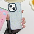 thumbnail image 3 of Compatible with iPhone 15 Bling Case Glow in The Dark Noctiluncent Fluorescent Luminous Phone Case Women Girls Girly Glitter Sparkling Slim Soft TPU Bumper Protective Cover,Silver, 3 of 12