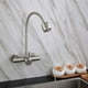 thumbnail image 3 of Grifo de cocina de acero inoxidable cepillado montado en la pared, grifo mezclador de fregadero giratorio de 360° para una limpieza versátil, 3 of 5