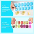 thumbnail image 4 of Bandejas para cubitos de hielo, paquete de 4, bandejas de cubitos de hielo de silicona con tapa extraíble, 14 cubitos de hielo flexibles de fácil liberación, bandejas de hielo apilables con, 4 of 5