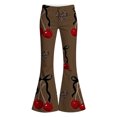 thumbnail image 4 of Tfken Child Soft Comfy Pants School Daily Wear Flare Denim Pants Girls With Pockets Stretch Fashion Graphic Print Kids Breathable Clothes Size 5-6 Years Brown, 4 of 4