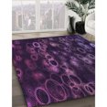 thumbnail image 3 of Ahgly Company Tapis Rond Lavable en Machine Intérieur Transitionnel Violet Profond, 3 Pieds Rond, 3 of 7
