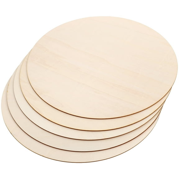 unbranded  5 Pcs Door Hanger Circles Blank Banners to Decorate DIY Wooden Round Board Sign