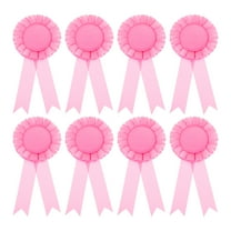 Uxcell 8Pcs Blank Award Ribbon, 6" x 3" Honorable Participation Badge Ribbons for Sports Events, Pink