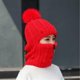 thumbnail image 3 of Gorro siamés de invierno a prueba de viento, gorro de lana tejido, conjuntos de esquí de punto de lana para mujer, gorro cálido con cuello de bufanda siamés grueso, 3 of 5