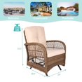 thumbnail image 6 of MEETWARM Outdoor Patio Wicker Rocking Glider Set of 2, All-Weather Rattan Patio Rocking Chairs with Thickened Cushions, Glider Patio Chair for Porch Garden & Backyard, Brown, 6 of 7
