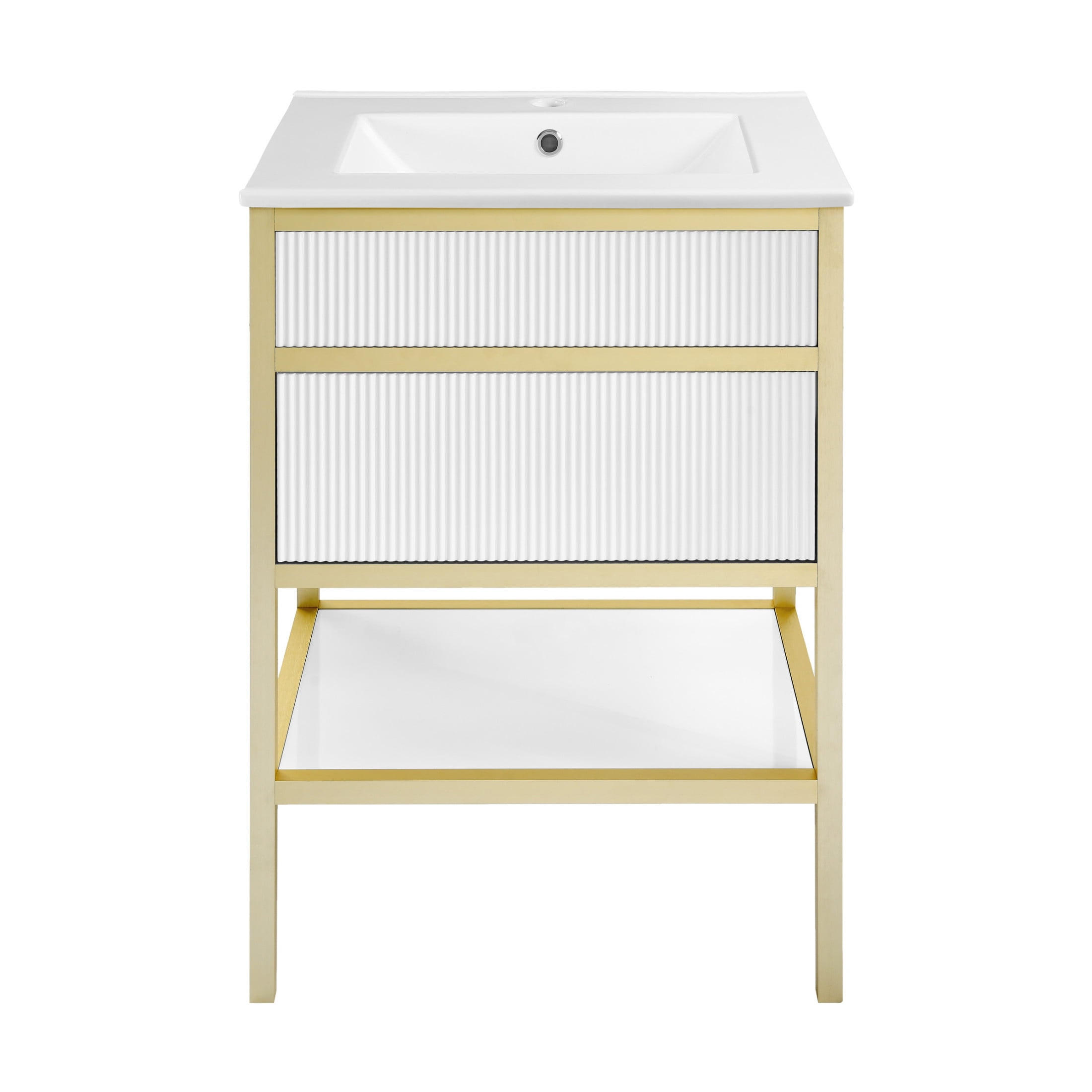 Cache 24" Freestanding Bathroom Vanity in White with Sink Top