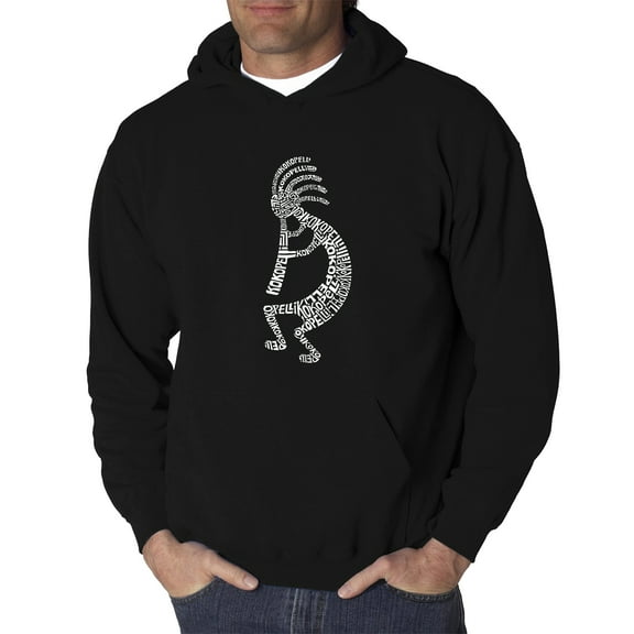 LA Pop Art Men's Word Art Hooded Sweatshirt - Kokopelli