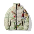 thumbnail image 4 of Abrigo informal de algodón de invierno para hombre, ropa para hombre, ropa de algodón con estampado de estatuas de moda retro, abrigo tipo parka para chaquetas de protección contra el frío, 4 of 5