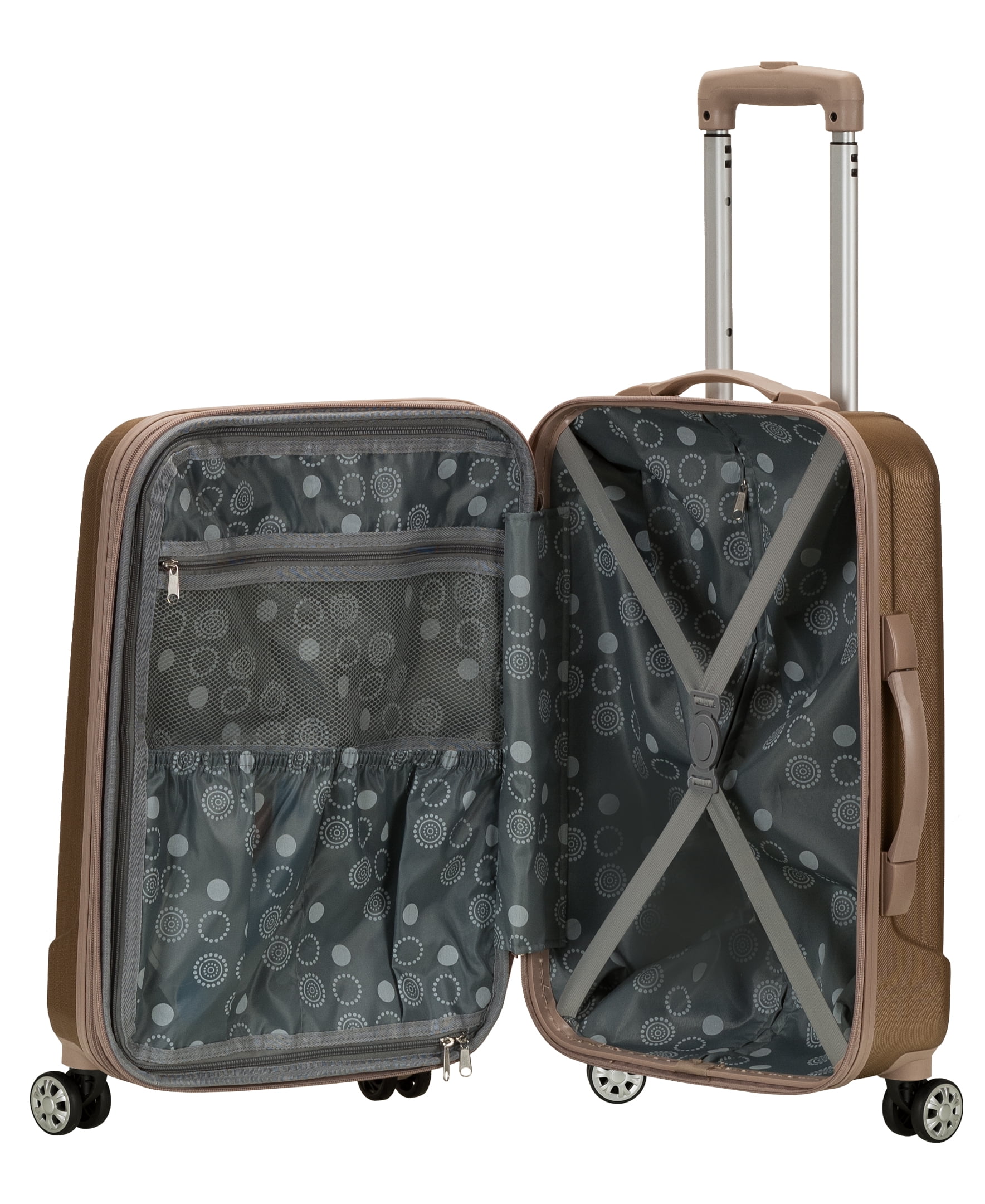 Rockland 20” Unisex Hardside Carry On Luggage, Brown